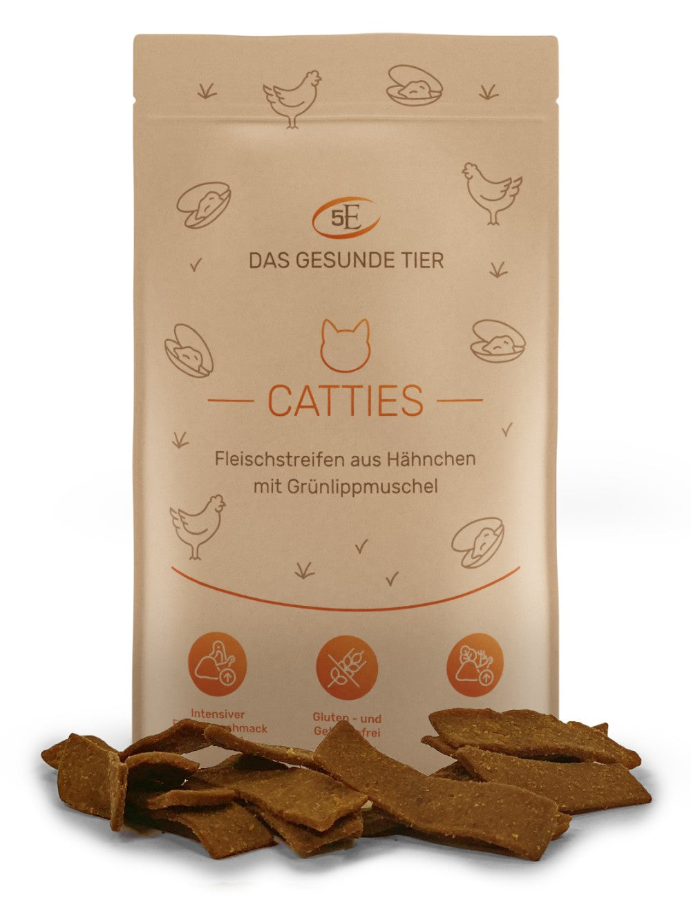 5 Elemente Snacks Catties Streifen Hähnchen