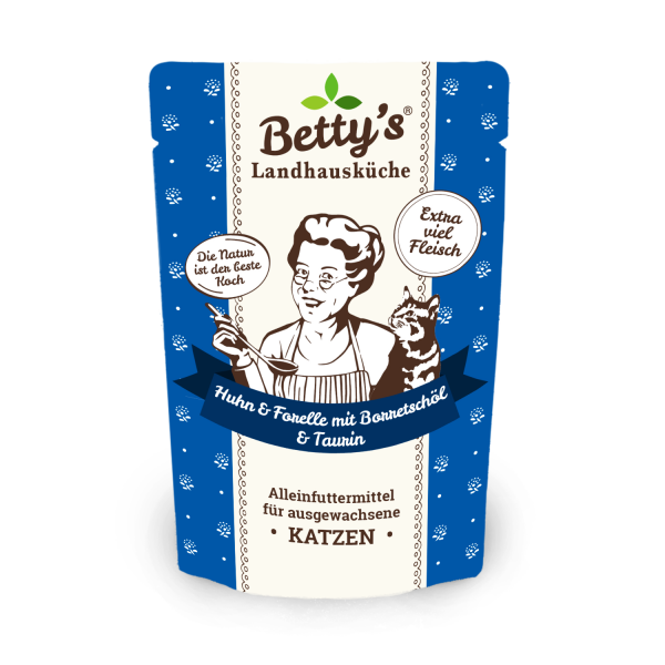 Betty's Cat Landhausküche Huhn & Forelle mit Borretschöl & Taurin