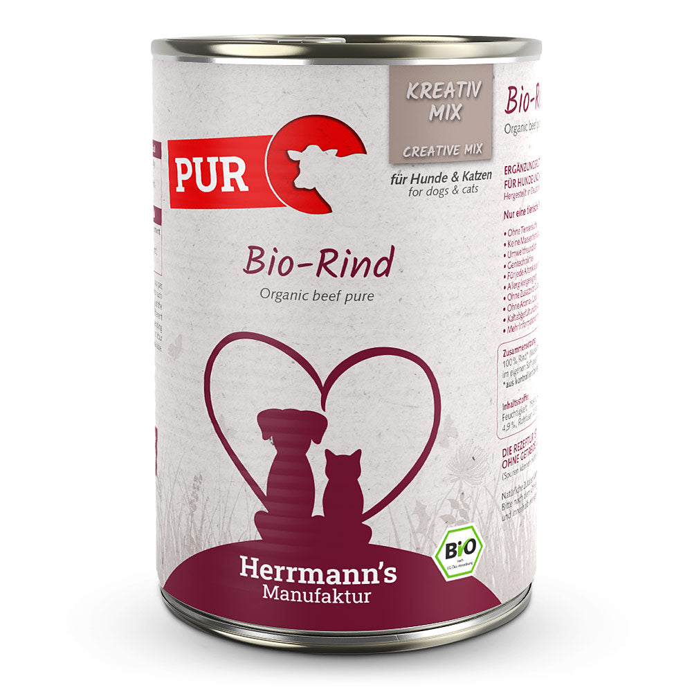 Herrmann's : Pâtée Chien/Chat Adult Kreativ-Mix Bœuf bio Viande pure