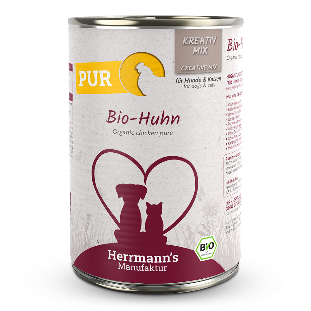 Herrmann's : Pâtée Chien/Chat Adult Kreativ-Mix Poulet bio Viande pure