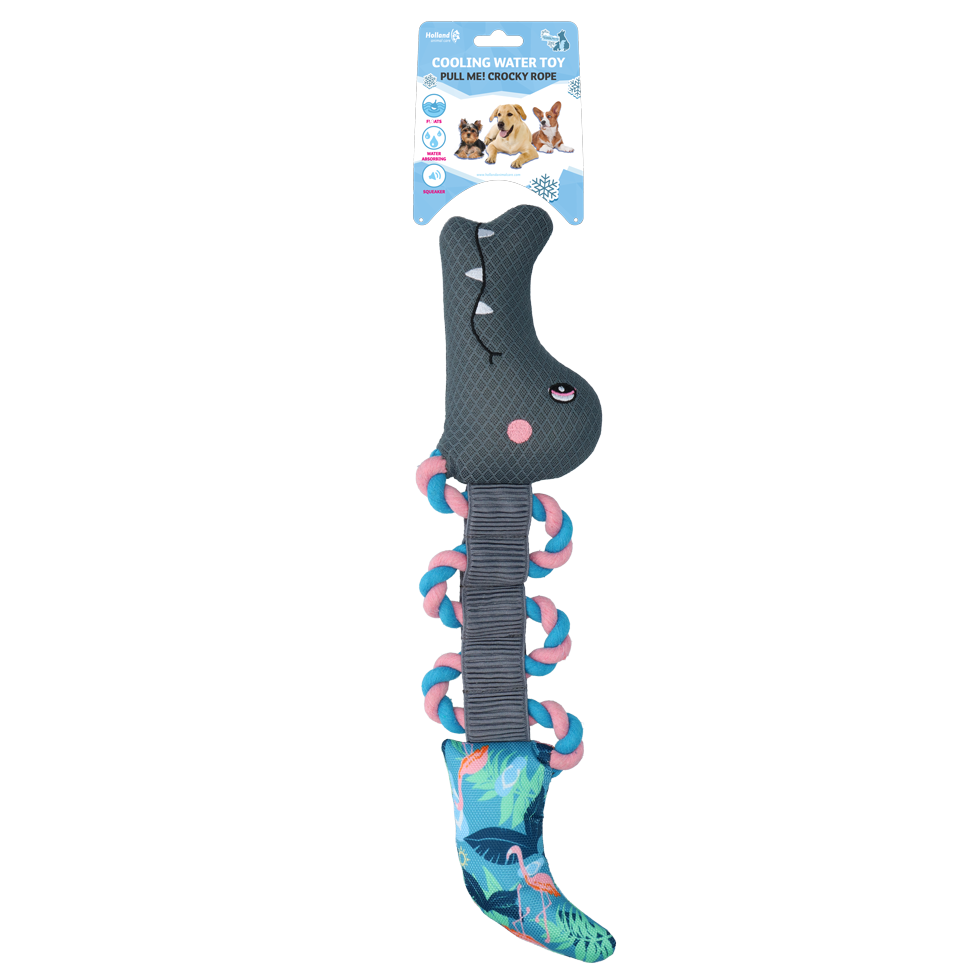 CoolPets Pull Me! Crocky Rope Flamingo