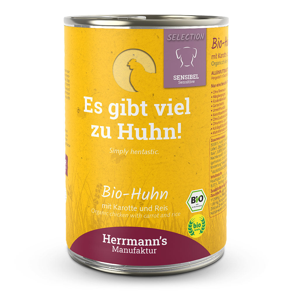 Herrmann's : Pâtée Chien Adult Sensible Poulet bio avec Carotte et Riz