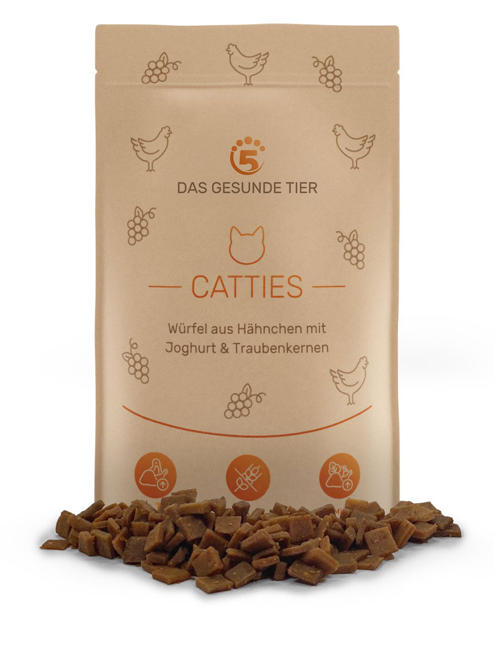 Das Gesunde Tier Snacks Catties Wildfleisch - Würfel mit Joghurt und Traubenkernen