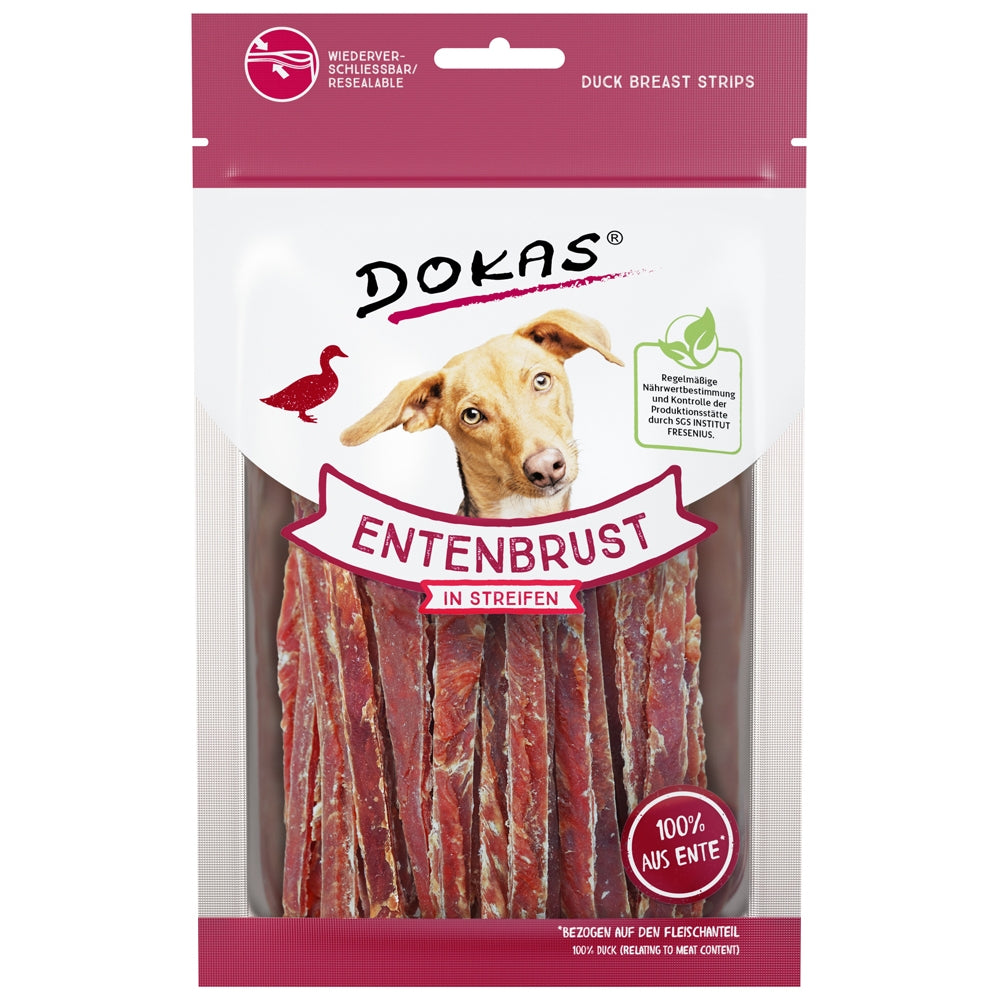 Dokas : Dog Poitrine de canard en lanières