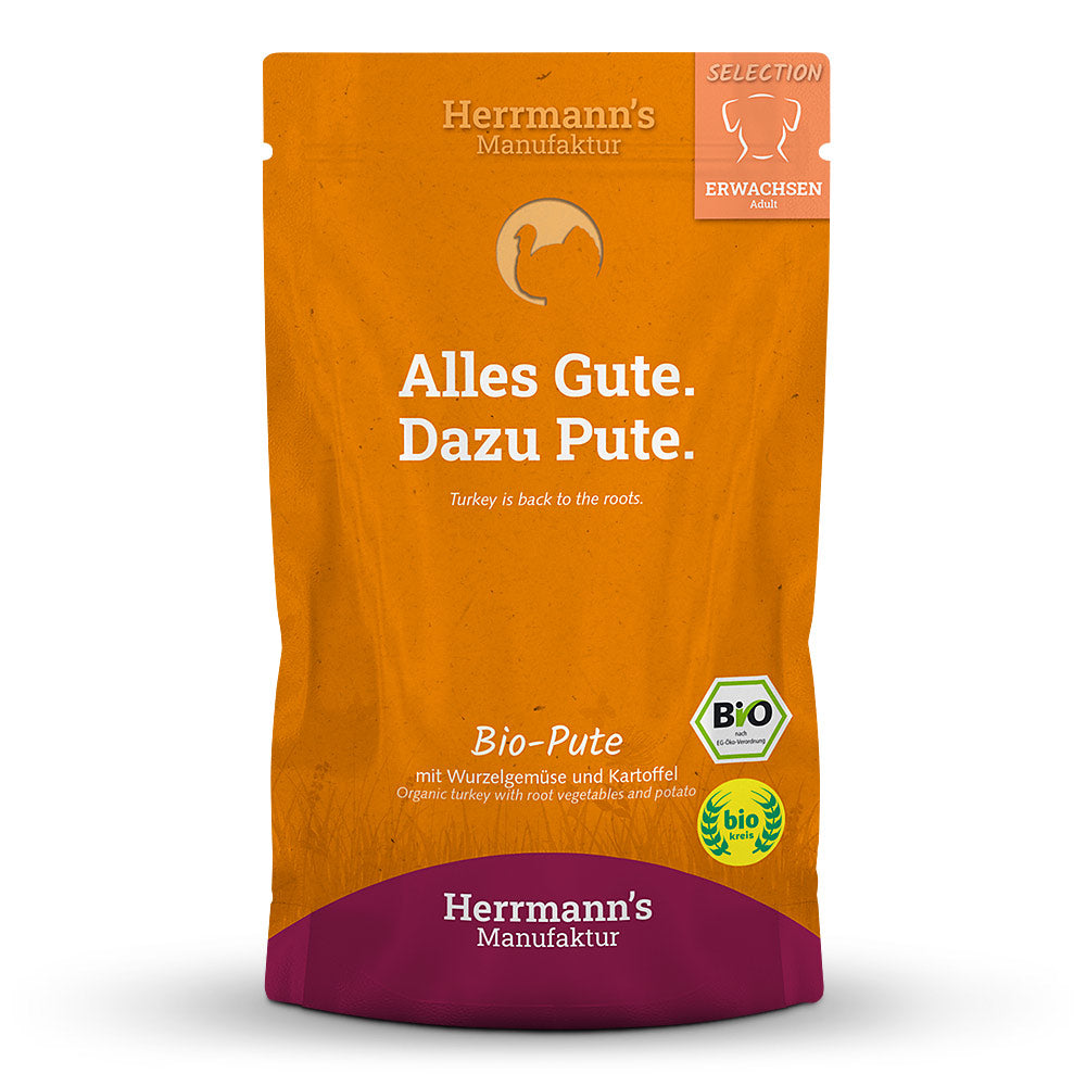 Herrmann's Dog Adulte Bio Dinde avec Légumes racines, Pommes de terre et Fenouil