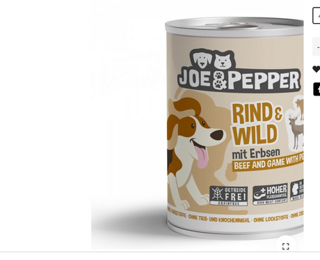 Joe & Pepper Dog Beef & Game with Peas