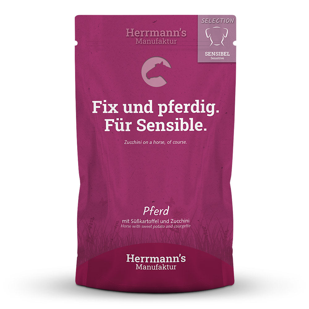 Herrmann's Dog Adulte Sensible Bio Cheval avec Patates douces et Courgettes