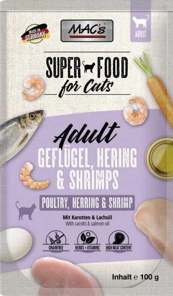 Mac's Cat Adult Volaille, Hareng & Crevettes
