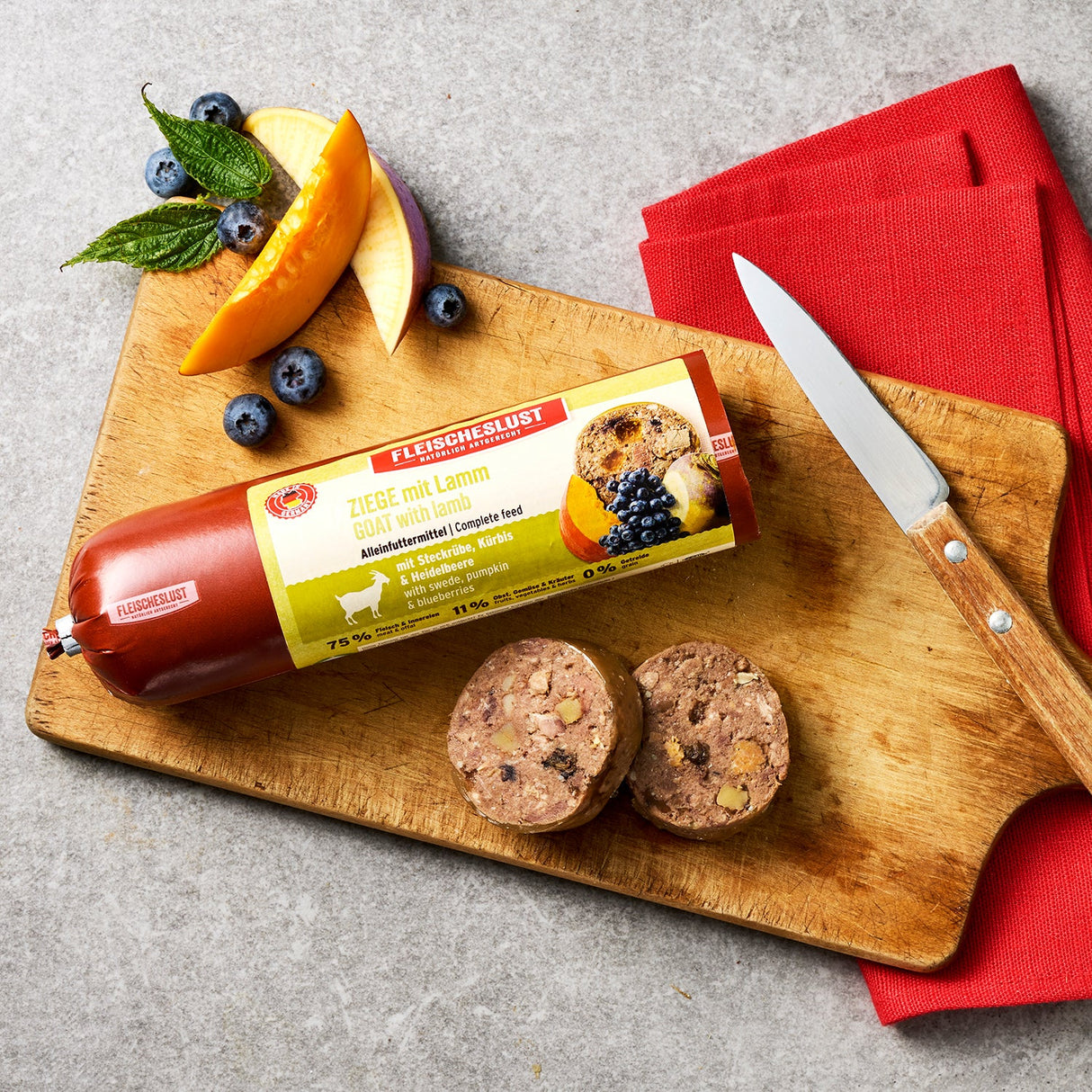 Fleischeslust : Chèvre avec Agneau, Rutabaga, Potiron et Myrtille