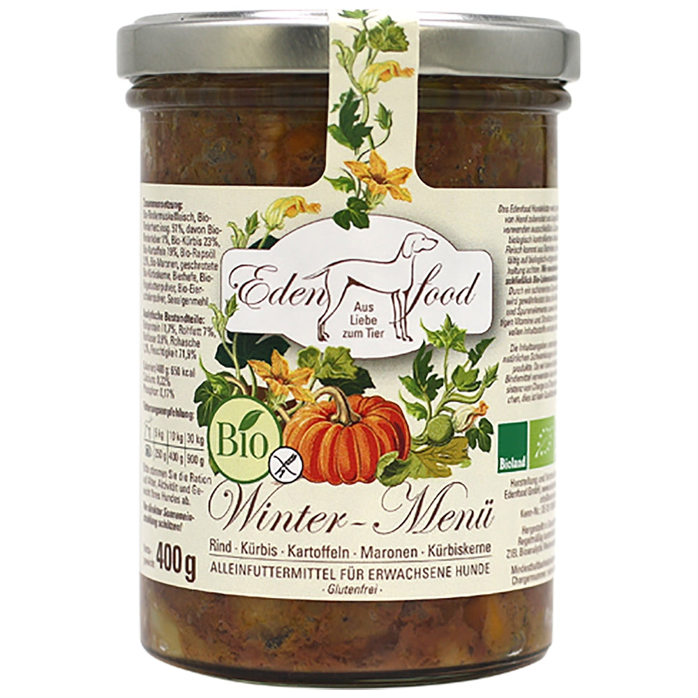 Edenfood Dog Bio-Menü Winter Rind, Kürbis, Kartoffel & Maronen