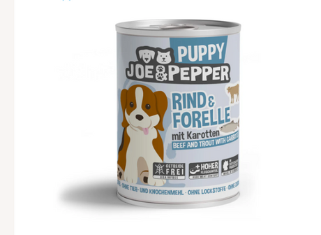 Joe & Pepper Dog Puppy Beef & Trout with Carrots