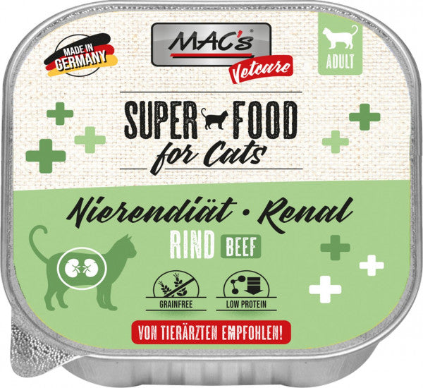 Mac's Cat Vetcare Régime Rénal Bœuf