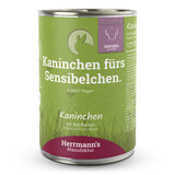 Herrmann's : Pâtée Chien Adult Sensible Lapin bio avec Flocons de riz
