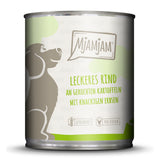 MjAMjAM : Pâtée Chien Bœuf savoureux avec Pommes de terre cuites & Petits pois croquants