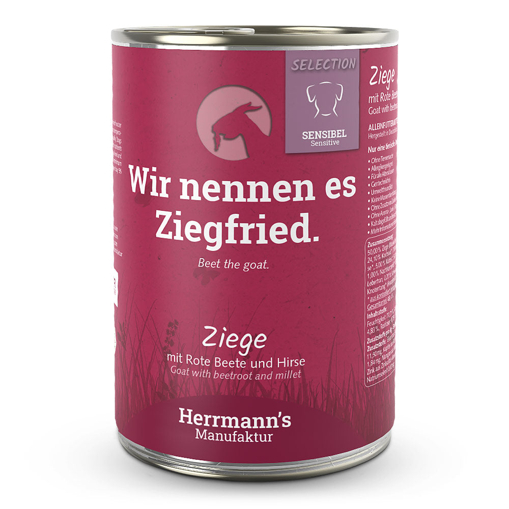 Herrmann's : Pâtée Chien Adult Sensible Chèvre bio avec Betterave rouge et Millet