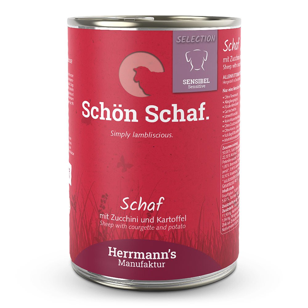 Herrmann's : Pâtée Chien Adult Sensible Mouton bio avec Courgettes et Pommes de terre