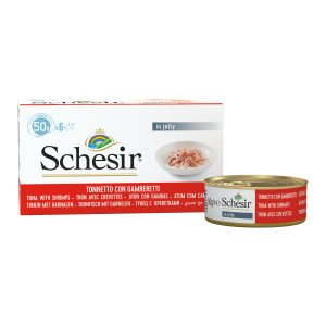 Schesir : Cat Multipack Thon avec Crevettes en gelée