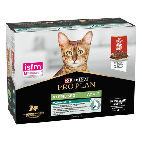 Pro Plan Maintenance Sterilized Cat Food Beef in Gravy 10x85g