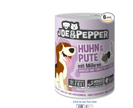 Joe & Pepper Dog Chicken & Turkey with Carrots