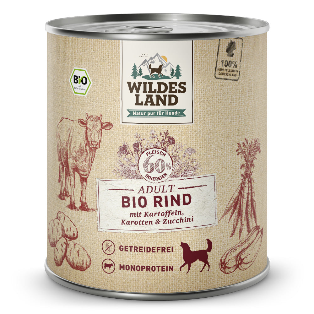 Wildes Land Bio Rind mit Kartoffeln & Zucchini