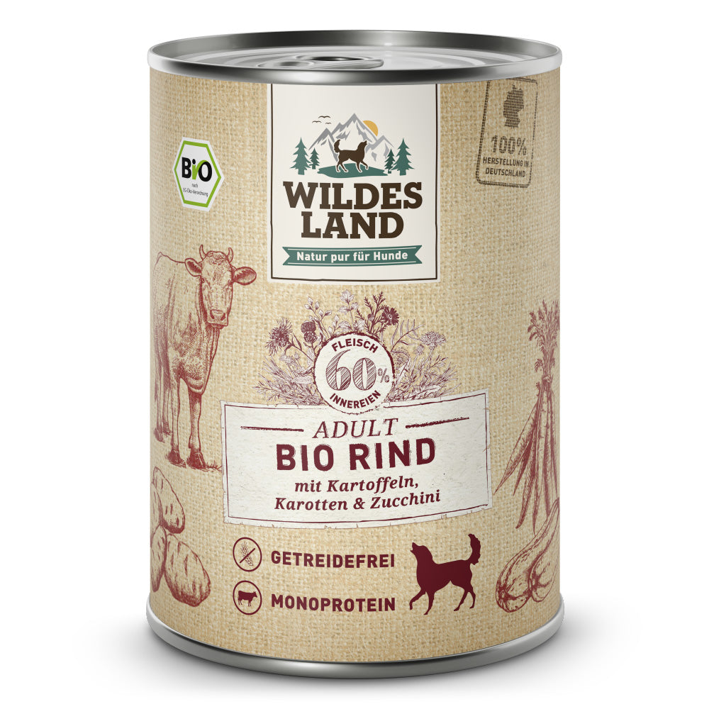 Wildes Land Bio Rind mit Kartoffeln & Zucchini