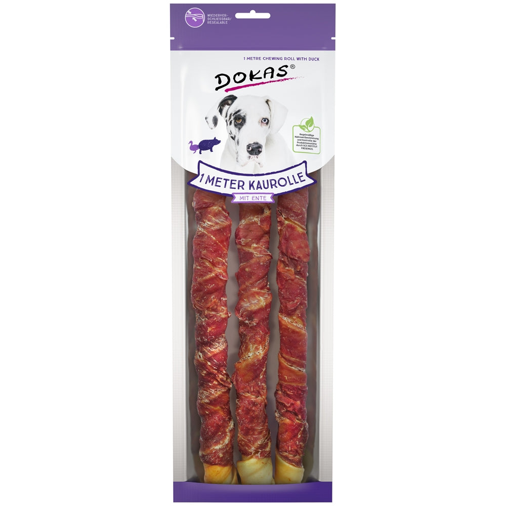 Dokas : Dog Rouleau à mâcher 1 mètre au Canard